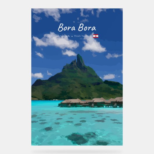 Bora Bora, Frans-Polynesië - Strandresort Acryl Bord (Voorkant)