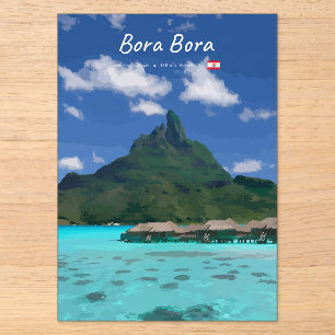 Bora Bora, Frans-Polynesië - Strandresort Acryl Uitnodigingen