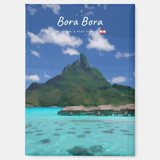 Bora Bora, Frans-Polynesië - Strandresort Flat Magneet (Voorkant)