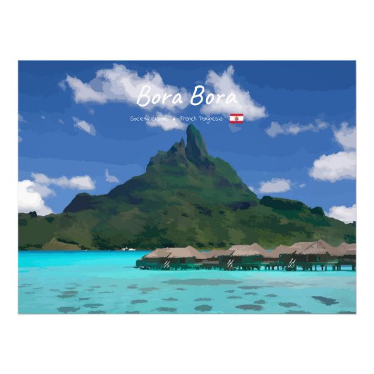 Bora Bora, Frans-Polynesië - Strandresort Foto Afdruk (Voorkant)
