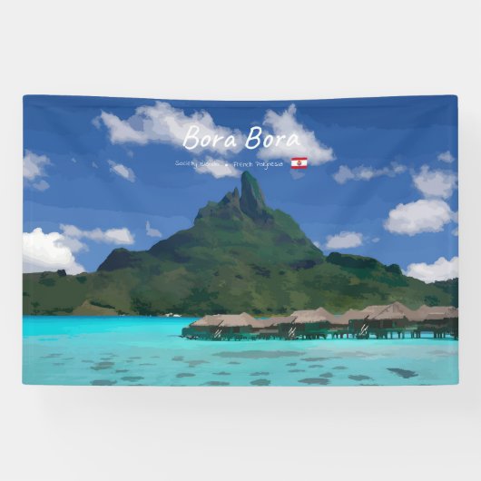 Bora Bora, Frans-Polynesië - Strandresort Spandoek (Horizontaal)