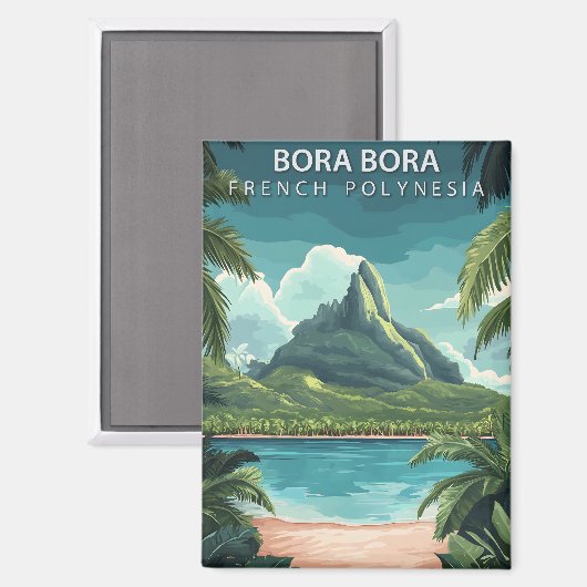 Bora Bora Frans Polynesië Tropisch Magneet (Voorkant / Achterkant)