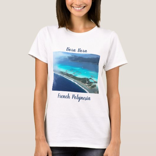 Bora Bora, Frans-Polynesië, van de lucht T-shirt (Voorkant)