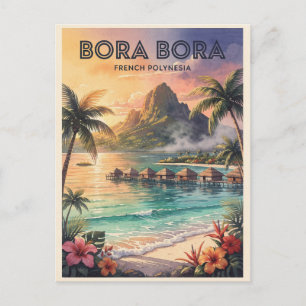 Bora Bora Frans-Polynesië Vintage Briefkaart