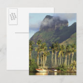 Bora Bora, Frans-Polynesië Waterfront scène en Briefkaart (Voorkant / Achterkant)