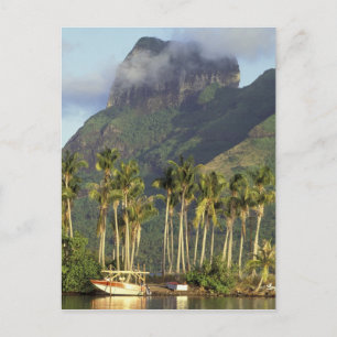 Bora Bora, Frans-Polynesië Waterfront scène en Briefkaart