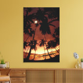 Bora Bora, Frans-Polynesië Zonsondergang door Canvas Afdruk (Insitu (Woonkamer))