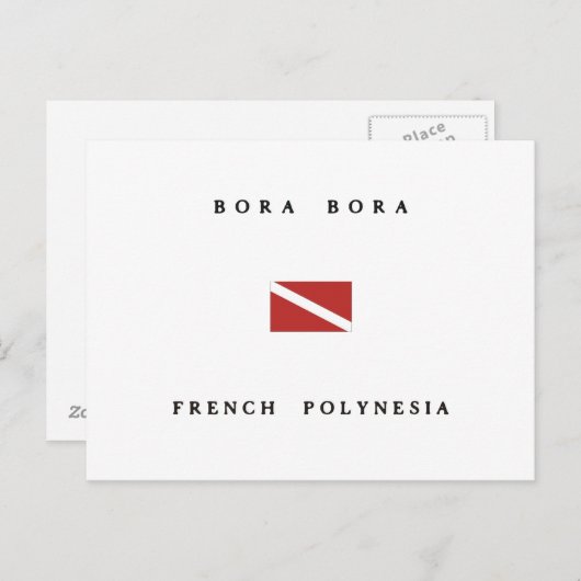 Bora Bora French Polynesia Scuba Dive Flag Briefkaart (Voorkant / Achterkant)
