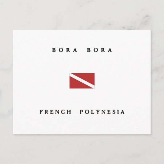 Bora Bora French Polynesia Scuba Dive Flag Briefkaart (Voorkant)