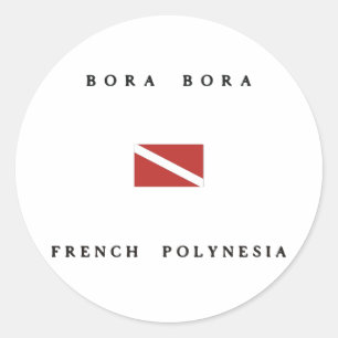 Bora Bora French Polynesia Scuba Dive Flag Ronde Sticker