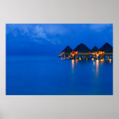 Bora Bora French Polynesia Sunset Blue Hour Poster (Voorkant)