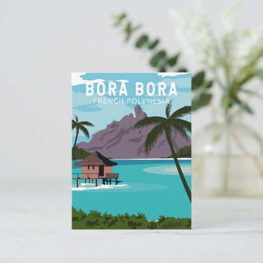 Bora Bora French Polynesia Travel  Art Briefkaart (Staand voorkant)