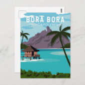 Bora Bora French Polynesia Travel Art Briefkaart (Voorkant / Achterkant)