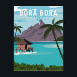 Bora Bora French Polynesia Travel  Art Briefkaart<br><div class="desc">Bora Bora-vectorkunstontwerp. Omringd door zandvlakten en een turkooislagune die beschermd wordt door een koraalrif,  staat het bekend om zijn duikvlucht.</div>