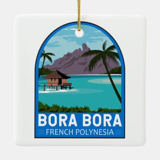 Bora Bora French Polynesia Travel  Art Keramisch Ornament (Achterkant)