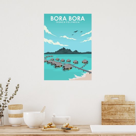 Bora Bora French Polynesia Travel Poster (Keuken)