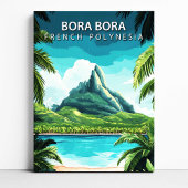 Bora Bora French Polynesia Travel Poster Canvas Afdruk