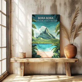 Bora Bora French Polynesia Travel Poster Canvas Afdruk