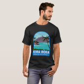 Bora Bora French Polynesia Travel Retro Emblem Vin T-shirt (Voorkant volledig)