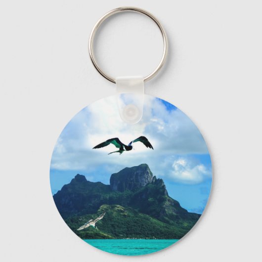 Bora Bora French Polynesia Tropical Bird Sky Sleutelhanger (Voorkant)