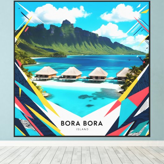 Bora Bora Island Canvas Afdruk (Insitu (Houten vloer))