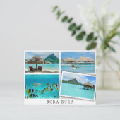 Bora Bora lagoon collo with loose image Briefkaart (Staand voorkant)