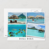 Bora Bora lagoon collo with loose image Briefkaart (Voorkant / Achterkant)