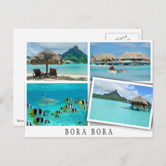 Bora Bora lagoon collo with loose image Briefkaart (Voorkant / Achterkant)