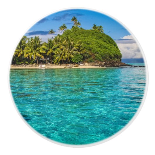 Bora Bora lagune Keramische Knop (Voorkant)