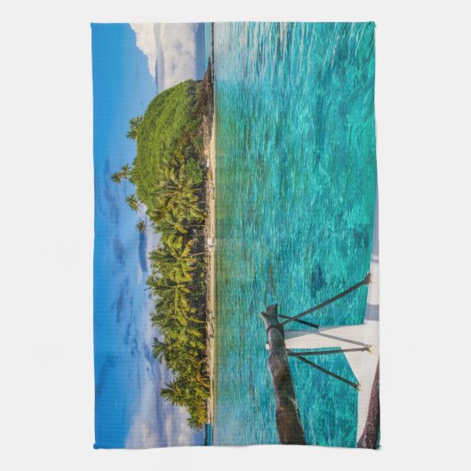 Bora Bora lagune Theedoek (Verticaal)