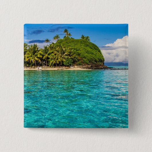 Bora Bora lagune Vierkante Button 5,1 Cm (Voorkant)