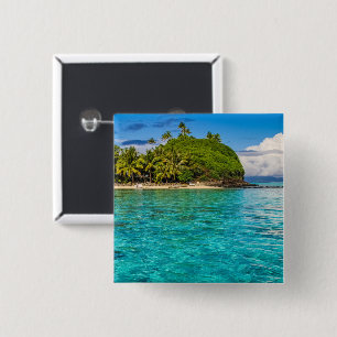 Bora Bora lagune Vierkante Button 5,1 Cm