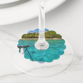 Bora Bora lagune Wijnglaslabel