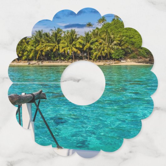 Bora Bora lagune Wijnglaslabel (Achterkant)