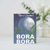 Bora Bora Maan Reisposter Briefkaart (Staand voorkant)
