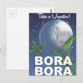 Bora Bora Maan Reisposter Briefkaart (Voorkant / Achterkant)