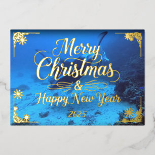 Bora Bora Manta Vrolijk Kerstfeest met Gedicht, Go Folie Feestdagenkaart