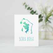 Bora Bora Map Briefkaart (Staand voorkant)