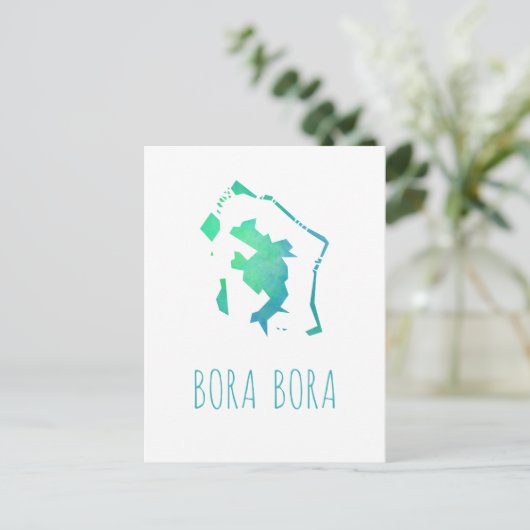 Bora Bora Map Briefkaart (Staand voorkant)