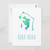 Bora Bora Map Briefkaart (Voorkant / Achterkant)