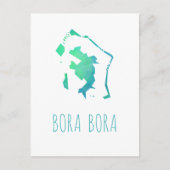Bora Bora Map Briefkaart (Voorkant)