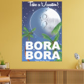 Bora Bora Moon Travel poster Canvas Afdruk (Insitu (Woonkamer))