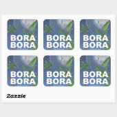 Bora Bora Moon Travel poster Vierkante Sticker (Vel)