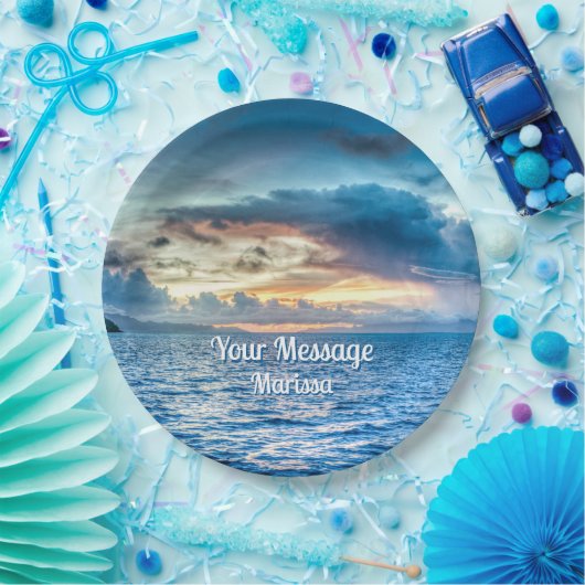 Bora Bora Ocean Uitzicht Fotografie Papieren Bordje (Feest)