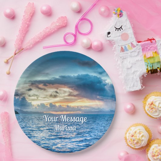 Bora Bora Ocean Uitzicht Fotografie Papieren Bordje (Feest)