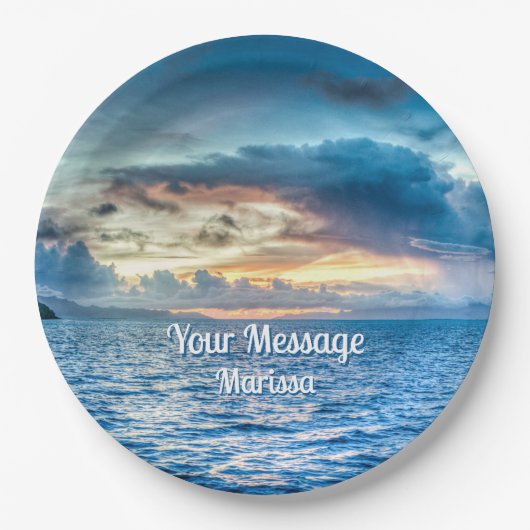 Bora Bora Ocean Uitzicht Fotografie Papieren Bordje (Voorkant)