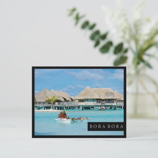 Bora Bora-ontbijtdienst in kano Briefkaart (Staand voorkant)