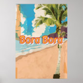 Bora Bora Oude reisposter Poster (Voorkant)