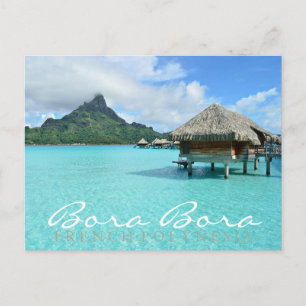 Bora Bora overwater resort dubbele tekst briefkaar Briefkaart