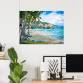 Bora Bora Pacific Islands Overwater Bungalows Poster (Thuiskantoor)